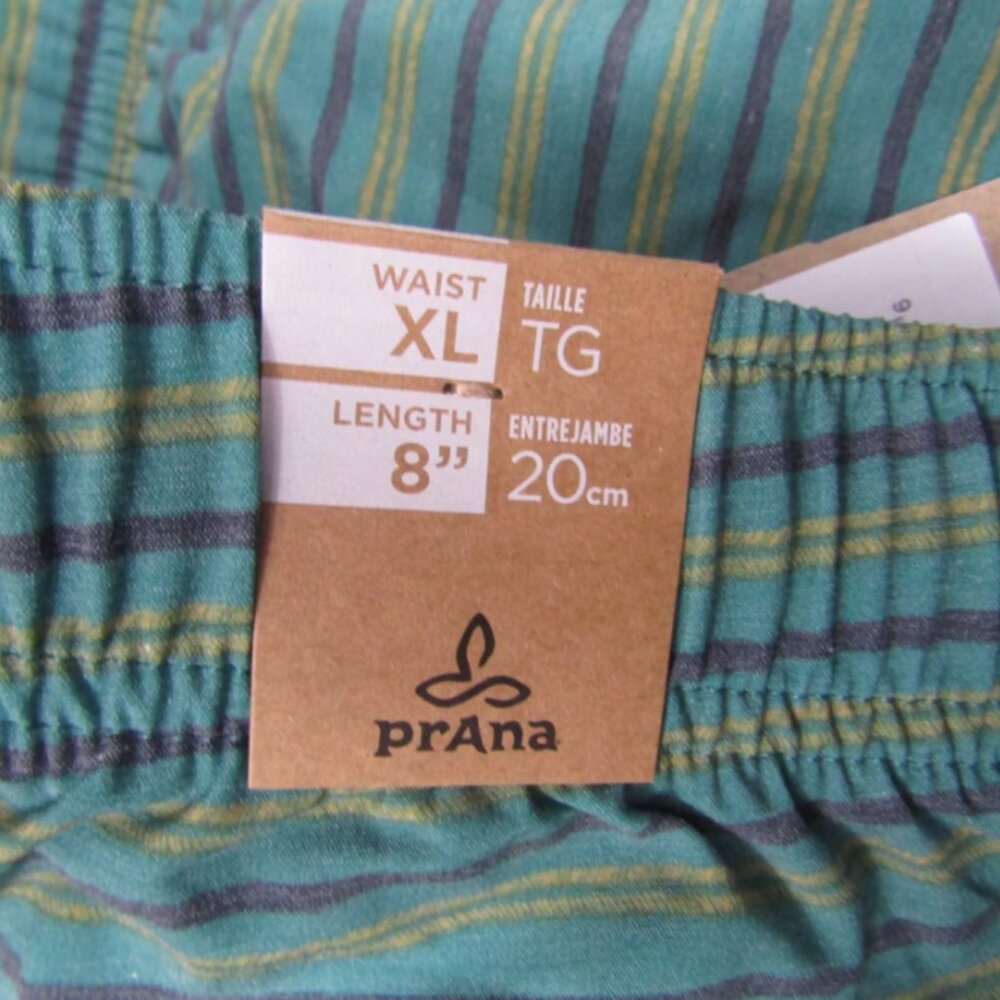 PraNa NEW NWT Mens XL 8" Board Shorts Metric E-Waist Cove Blue Striped UPF 50+ - Picture 4 of 5